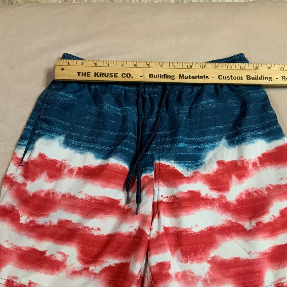 Board Shorts Red White Blue No Tags Fits like Sz M Swim Beach Surf Resort